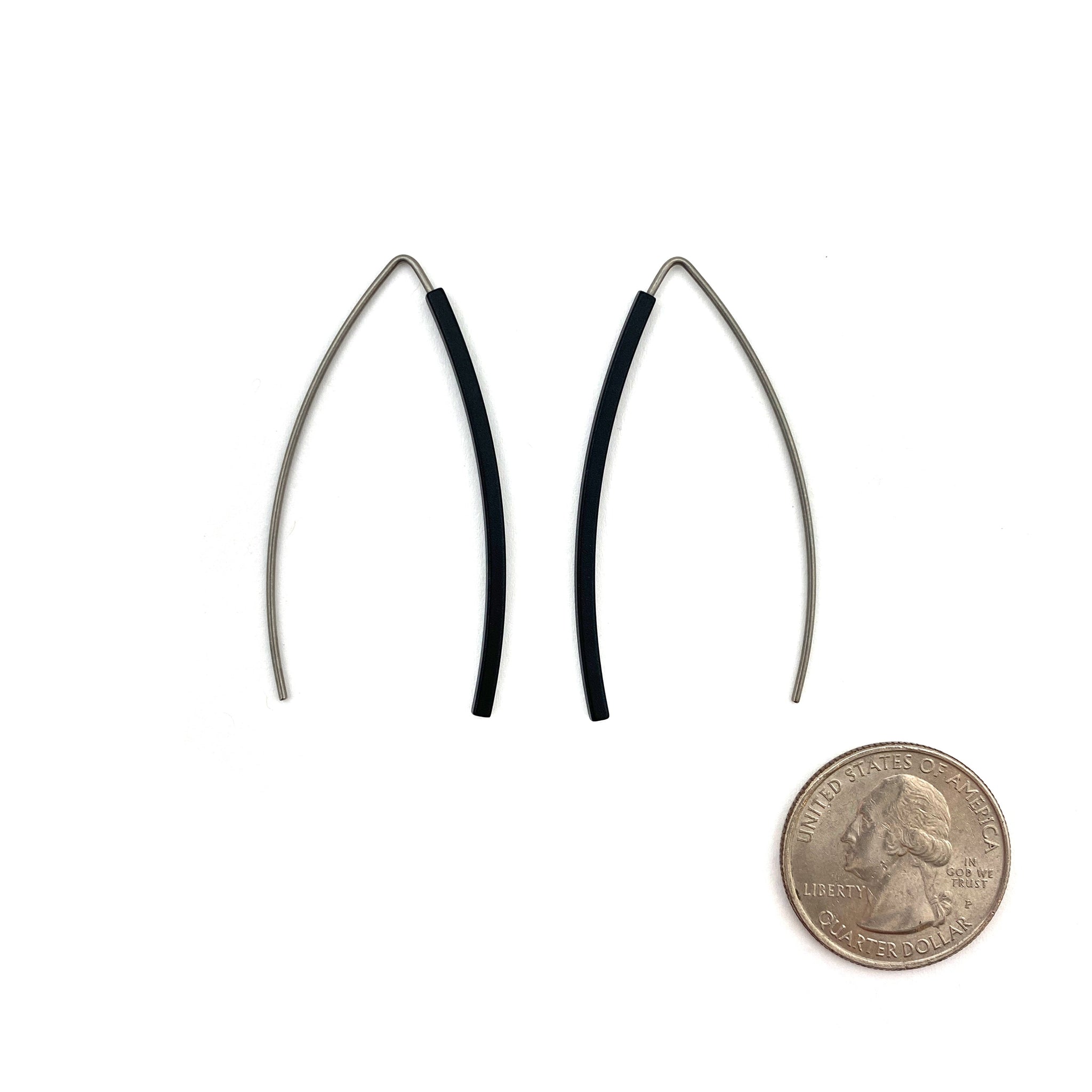 Long Minimalist Silver Bar Earrings - Balsamroot Jewelry